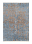 Heritage Blue & Mustard Hand-Knotted Rug 5'8" x 7'9" ED87 – top view
