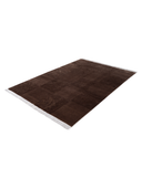 Almira Brown & Black Hand-Knotted Rug 5'7" x 8'1" ED88 – close-up texture
