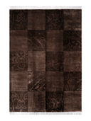 Almira Brown & Black Hand-Knotted Rug 5'7" x 8'1" ED88 – top view
