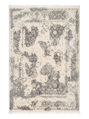 Heritage Cream & Gray Hand-Knotted Rug 5'8" x 8' ED89 – top view