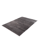 Bamboo Silk Charcoal & Gray Hand-Knotted Rug 5'5" x 7'10" ED90 – close-up texture