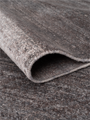 Bamboo Silk Charcoal & Gray Hand-Knotted Rug 5'5" x 7'10" ED90 – rolled view