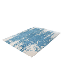 Bamboo Silk Blue & White Hand-Knotted Rug 5'7" x 7'9" ED91 – close-up texture