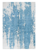 Bamboo Silk Blue & White Hand-Knotted Rug 5'7" x 7'9" ED91 – top view