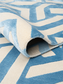 Almira Blue & White Hand-Knotted Rug 5'11" x 8' ED92 – rolled view