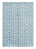 Almira Blue & White Hand-Knotted Rug 5'11" x 8' ED92 – top view