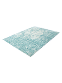 Bamboo Silk Turquoise & White Hand-Knotted Rug 5'3" x 7'10" ED93 – close-up texture