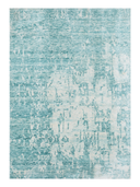 Bamboo Silk Turquoise & White Hand-Knotted Rug 5'3" x 7'10" ED93 – top view