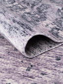 Bamboo Silk Lilac & Gray Hand-Knotted Rug 5'7" x 8'1" ED97 – rolled view