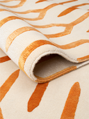 Almira Cream & Orange Hand-Knotted Rug 5'8" x 7'8" ED98 – rolled view