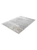 Bamboo Silk Gray & White Hand-Knotted Rug 5'9" x 11'1" ED99 – close-up texture
